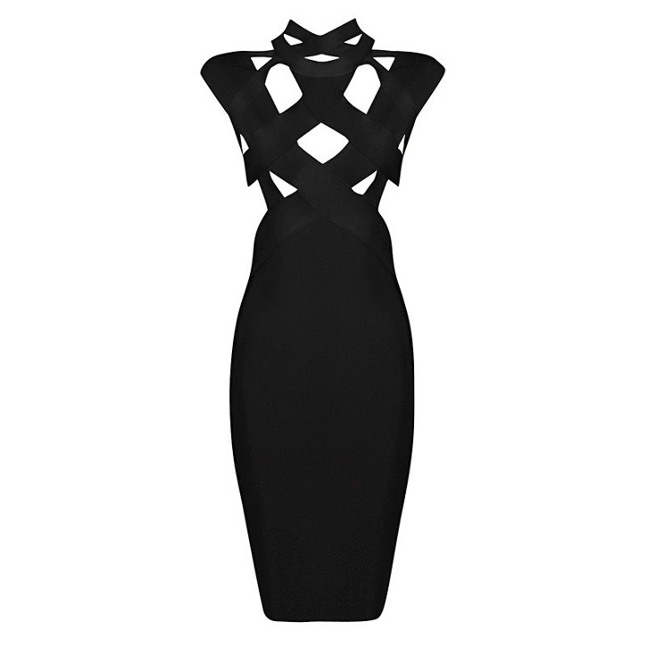 Black Cut Out Bandage Dress - Bries Jewelry